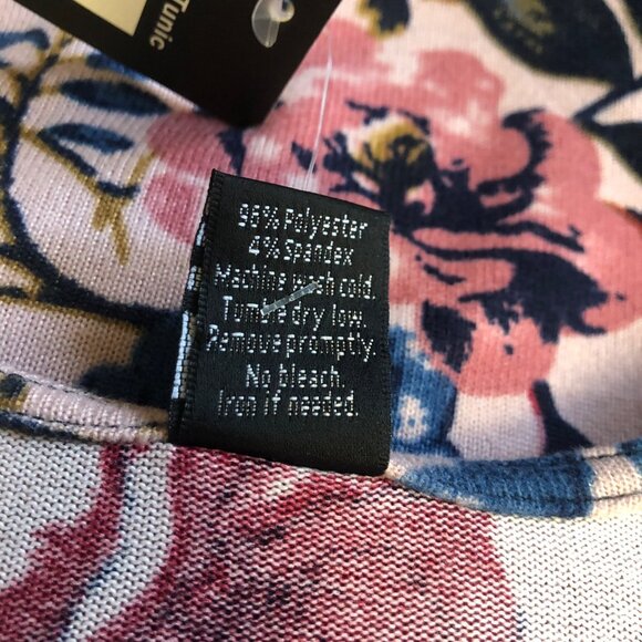 Lildy Pink Floral Knot Front Tunic Womens Size Small Medium Long Sleeve Top NEW - Picture 8 of 9